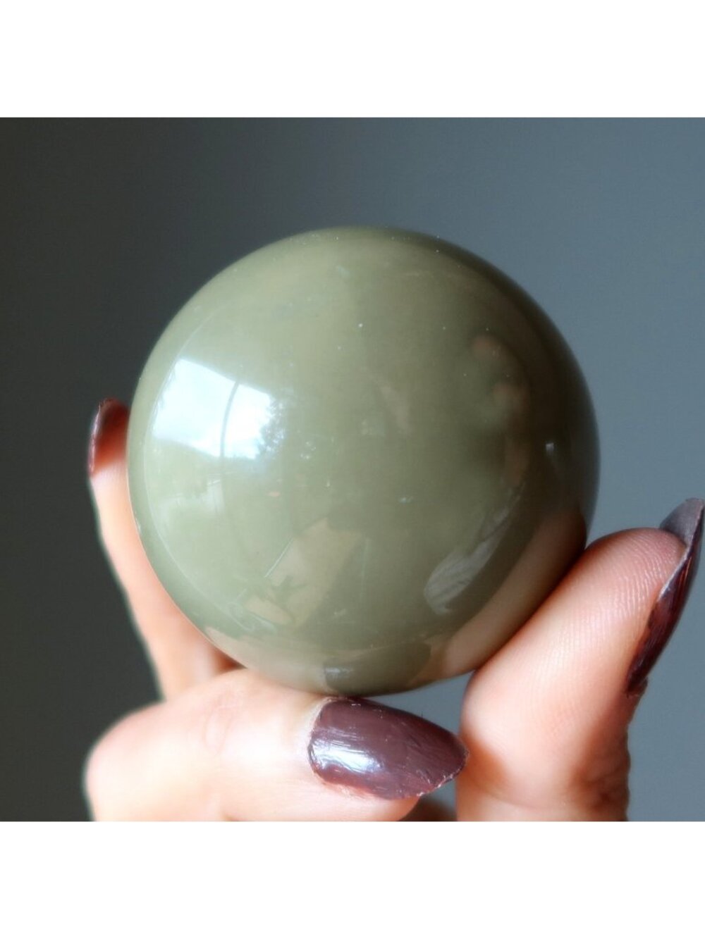 Green Jasper Sphere Olive Sage Natural Stone Crystal Ball